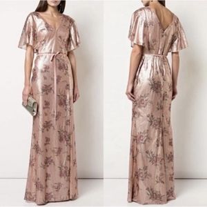 Marchesa Notte Lucca Sequin Short Sleeve Bridesmaid Dress *flawed*